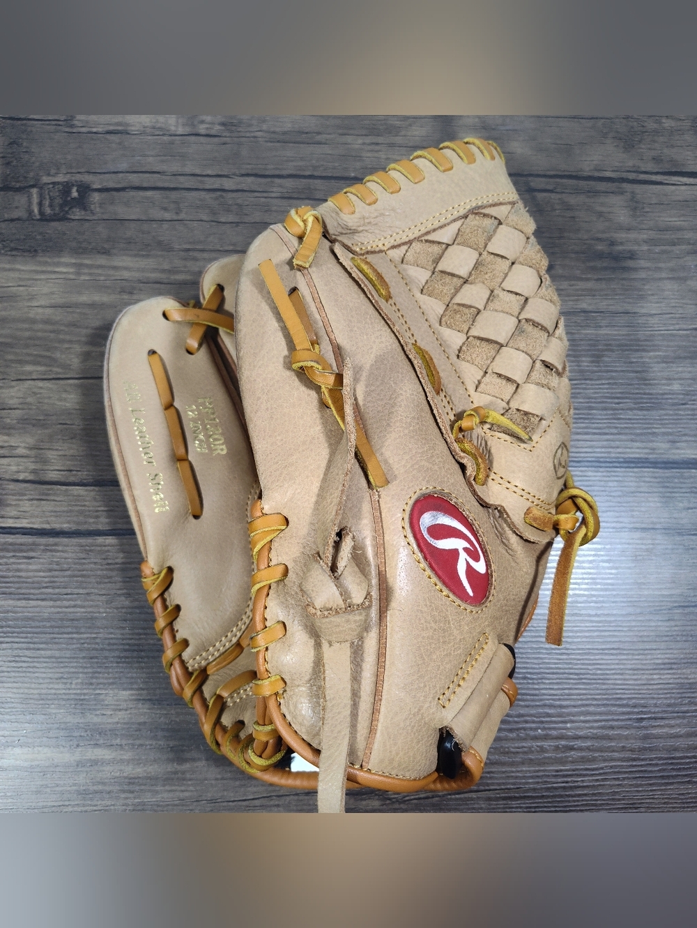Rawlings PP120R Baseball Glove Mitt Tan 12" Left Hand Throw All Leather Shell